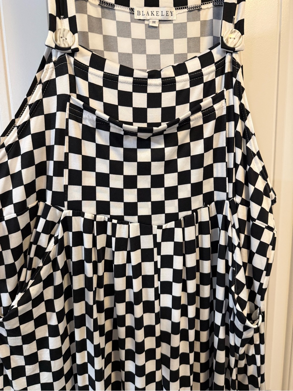Blakeley Black & White Checkered Overalls - Picture 2 of 5